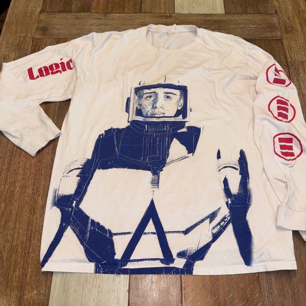 Logic Long Sleeve Shirt Mens L White Good Incredible True Story Astronaut Merch